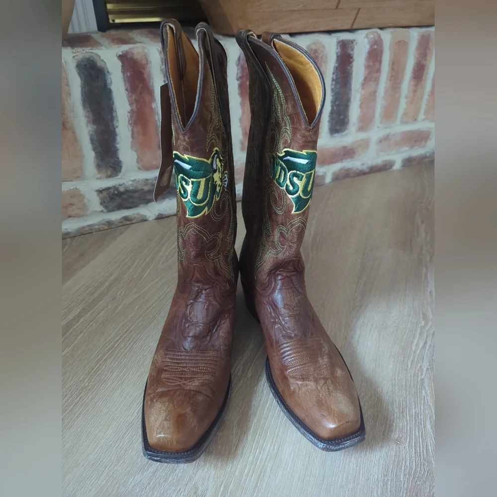 Game Day Boots North Dakota State Bison Men’s Size 10D Leather Cowboy Boots New